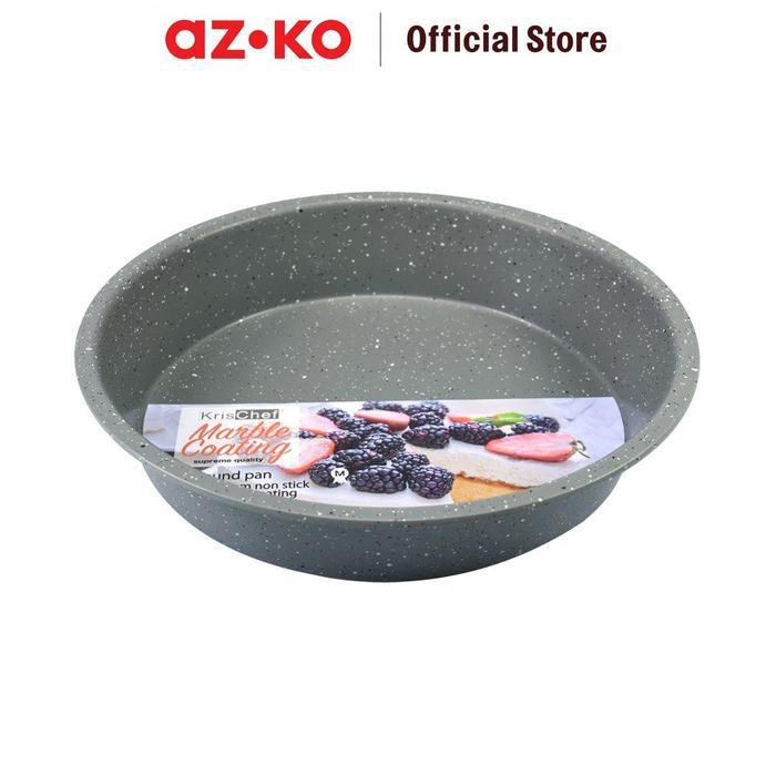 AZKO Kris Loyang Kue Round 24x24 cm - Abu-Abu Baking Pan Cake Tray Cetakan Panggang Loyang Oven