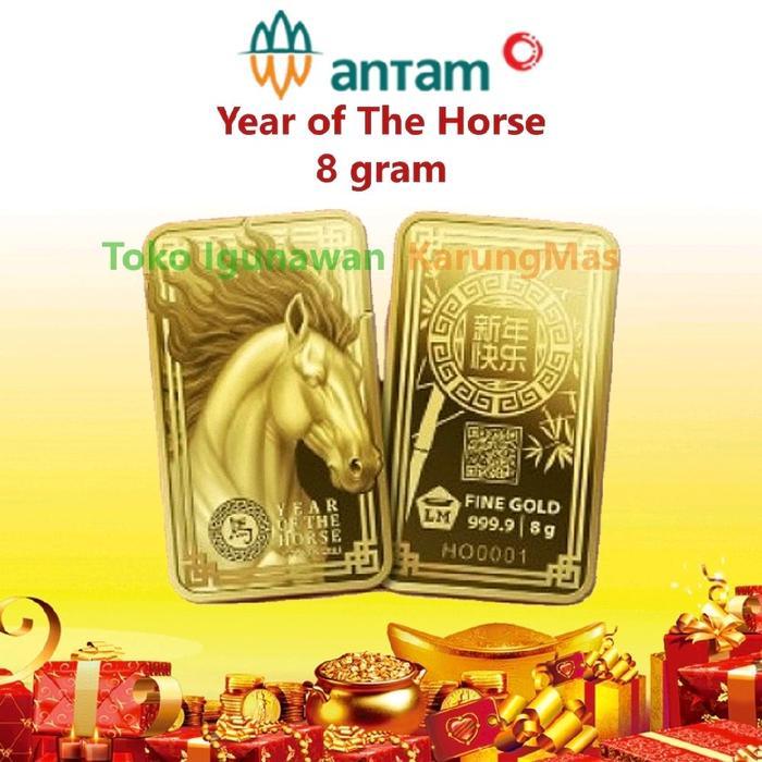 Logam Mulia Emas Antam 8 Gr Imlek Shio Kuda Year Of The Horse Gift Series Batangan