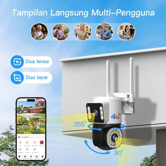Ready [4G Sim Cctv] V380 Cctv Kamera V2-4G Tahan Air Outdoor Cctv Pakai Simcard 4G Kamera Pengawas