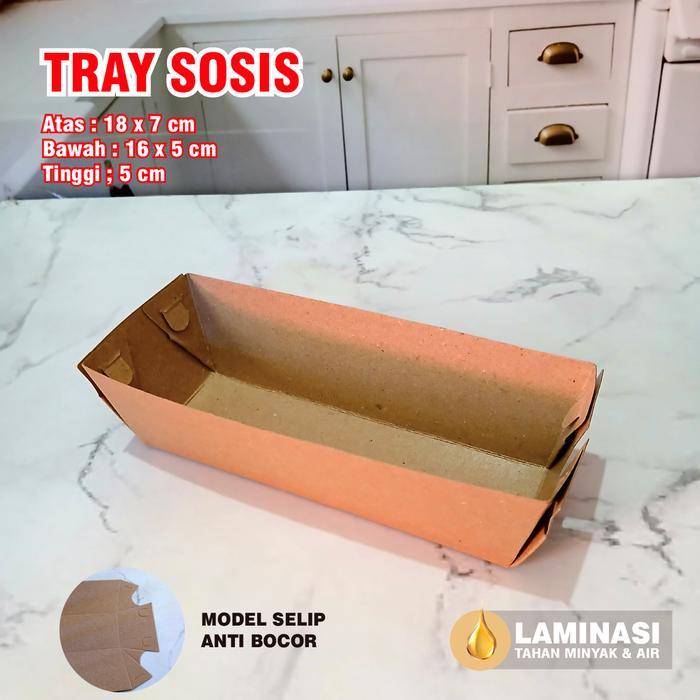 Terbaru 50 Pcs Paper Tray Sosis, Paper Tray Corndog