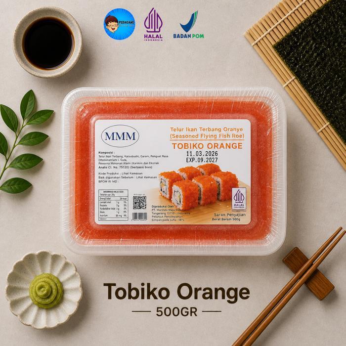 [Pbb] Tobiko Orange 500Gr Telur Ikan Tobiko Jepang Sushi Topping Premium Tobiko Halal Tobiko Murah