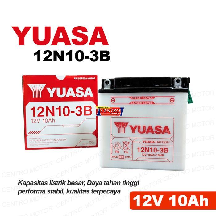 Yuasa 12N10-3B.10 Amper.Aki Motor Vespa New Px 150, Thunder 250Cc.