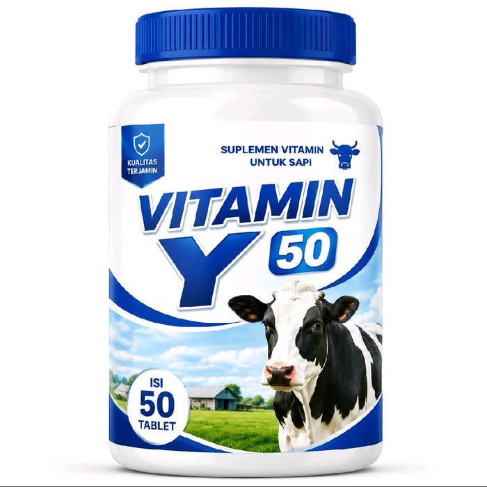 TERLARIS Doble Y Vitamin Y 50 untuk Sapi isi 50 Tablet untuk Kesehatan Sapi Optimal Suplemen Vitamin