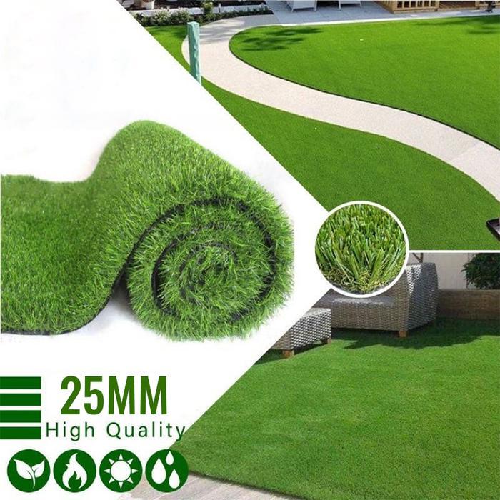 Rumput sintetis lebar 2m [6m-10m], DIY rumput sintetis 2m x 10m, alas rumput tiruan berkualitas