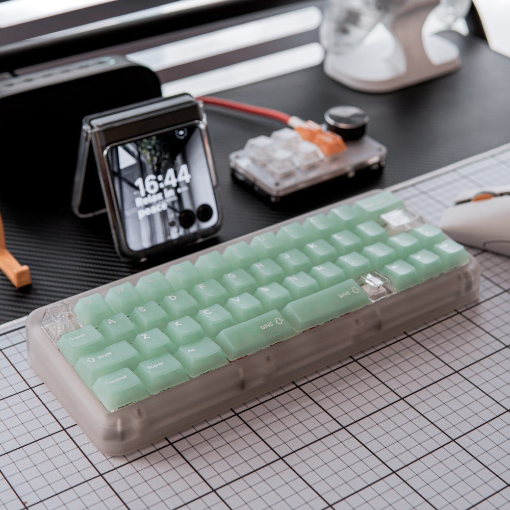 Emerald Green Keycap Set 133key PC Custom Fog Translucent Keyboard Cap Cherry Profile KeyCap for