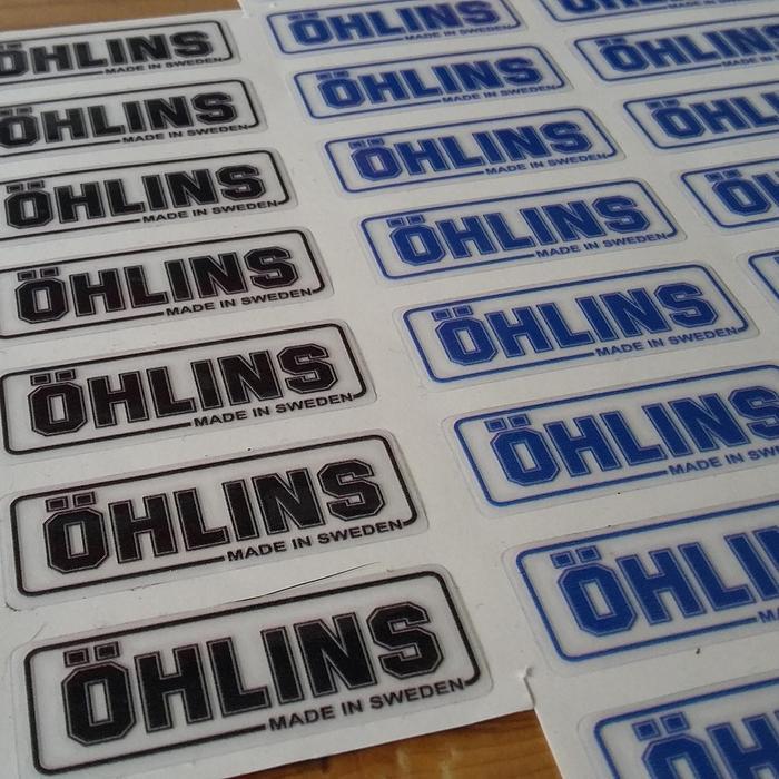 SALE  Sticker Ohlins kecil untuk di Stabilizer stang & Shock depan ORIGINAL