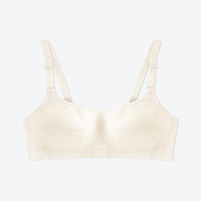 Bra Sport Katun Tanpa Kawat Cup C - Bra Sehari-hari Wanita - Warna Beige, Ukuran 34C/75 hingga 40C/9