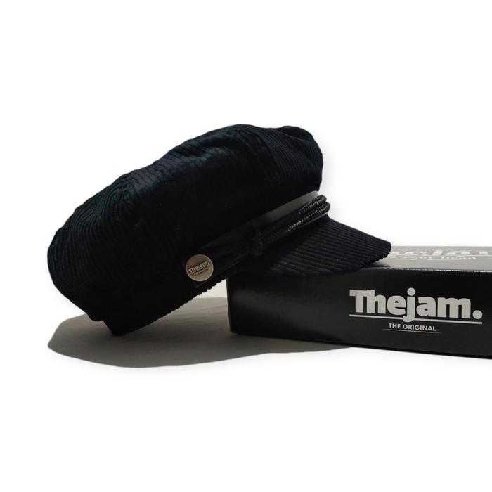 Thejam. Sailor hats corduroy black | Fiddler cap | Topi Fisherman - Hitam, M