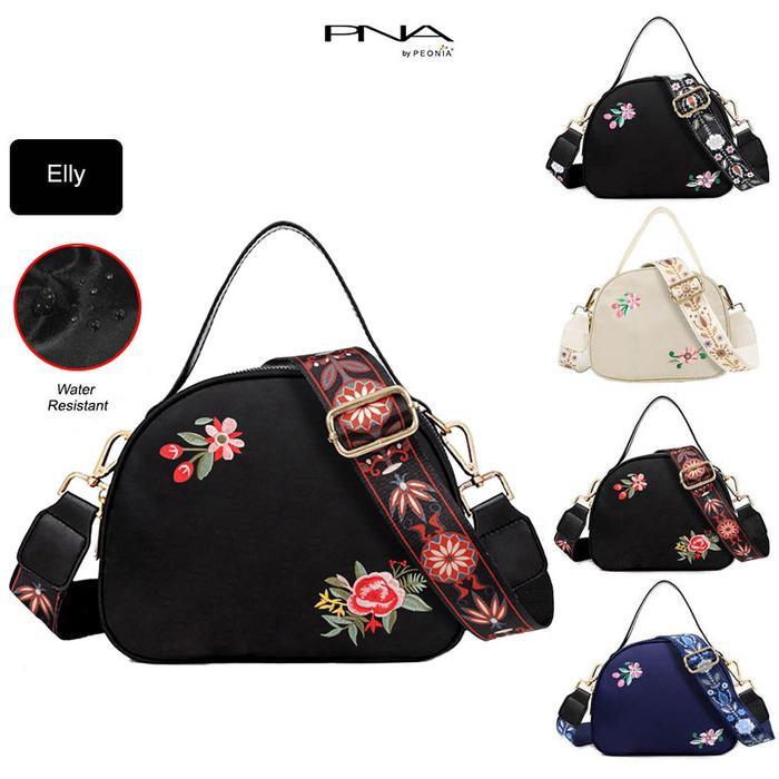 Peonia Peonia Pna Elly Water Resistant Tas Korea Selempang Wanita Import Elegant Outdoor Sling Bag