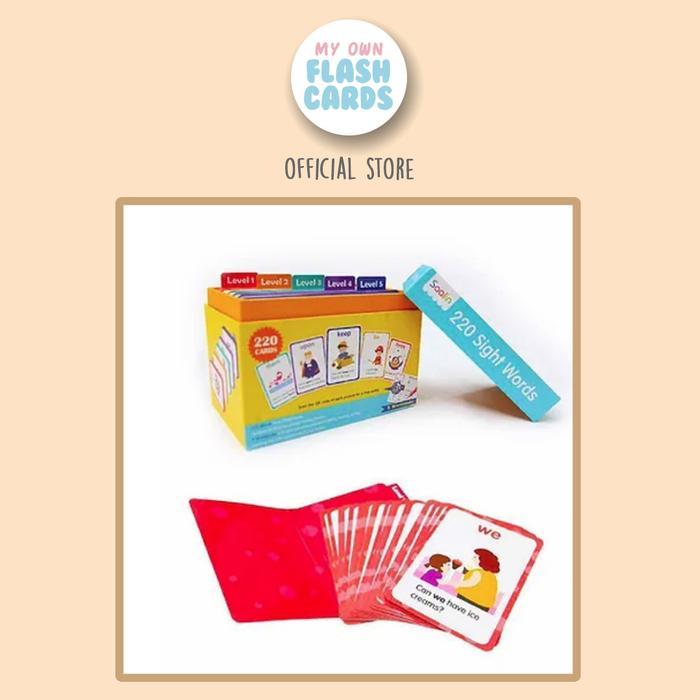 Saalin 220 Sight Words Preschool Educational Flash Cards Reading Kids