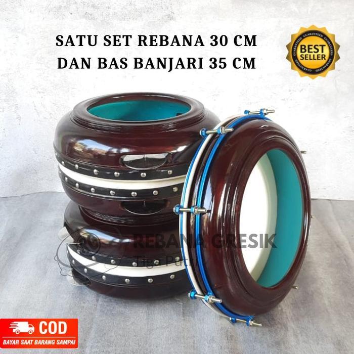 Rebana Hadroh Kualitas Standart full set Bas banjari Banjari Kompang