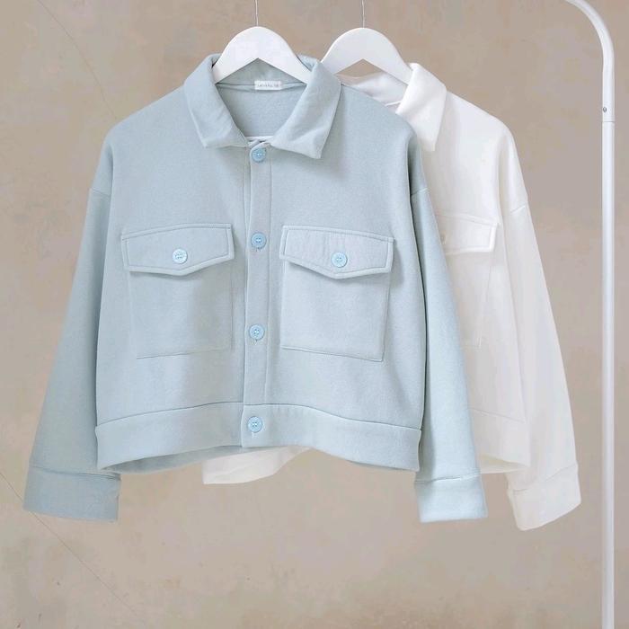 Diskon Jaket Wanita Olin Button Gaya Casual Korea Outer Lengan Panjang Original