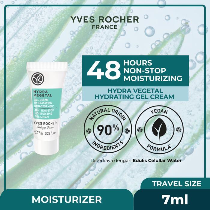 Yves Rocher Moisturizer Hydra Vegetal 48H Non-Stop Moisturizing Gel Cream Mini 7 ml - Edulis