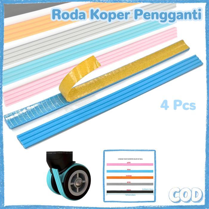 4pcs Roda Koper Pengganti Pelindung Roda Koper Silikon Cover Roda Koper Universal Karet Roda Koper
