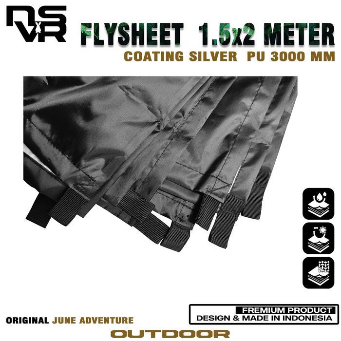 READY flysheet tenda 1.5x2 coating silver WP orinal june adventure flysheet terproof 2x1.5 meter