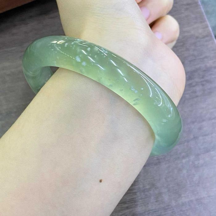 Gelang Bangle Giok Xiuyu Es Salju Asli Alami