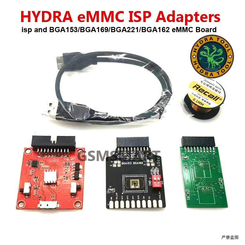 Hydra Tool EMMC ISP Adapters Tool with EMMC and ISP Pinouts USB 3.0 Support for Hydra Dongle
