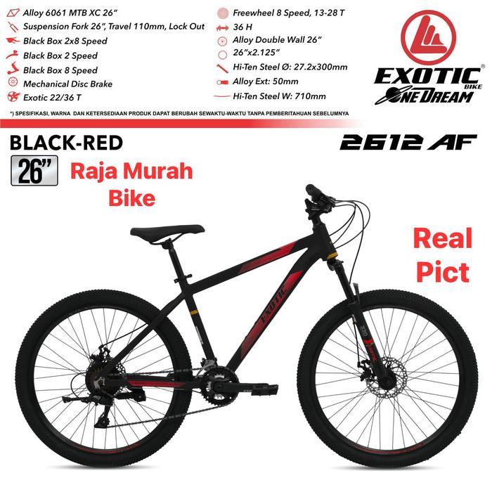 Sepeda Gunung 26 Exotic 2612 AF Frame Alloy Sepeda Gunung Mtb 26 Inch Exotic 2612 AF