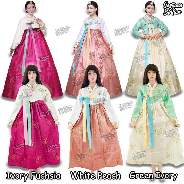 Kostum Hanbok / Costume Tradisional Negara Korea Wanita Cewe Dewasa
