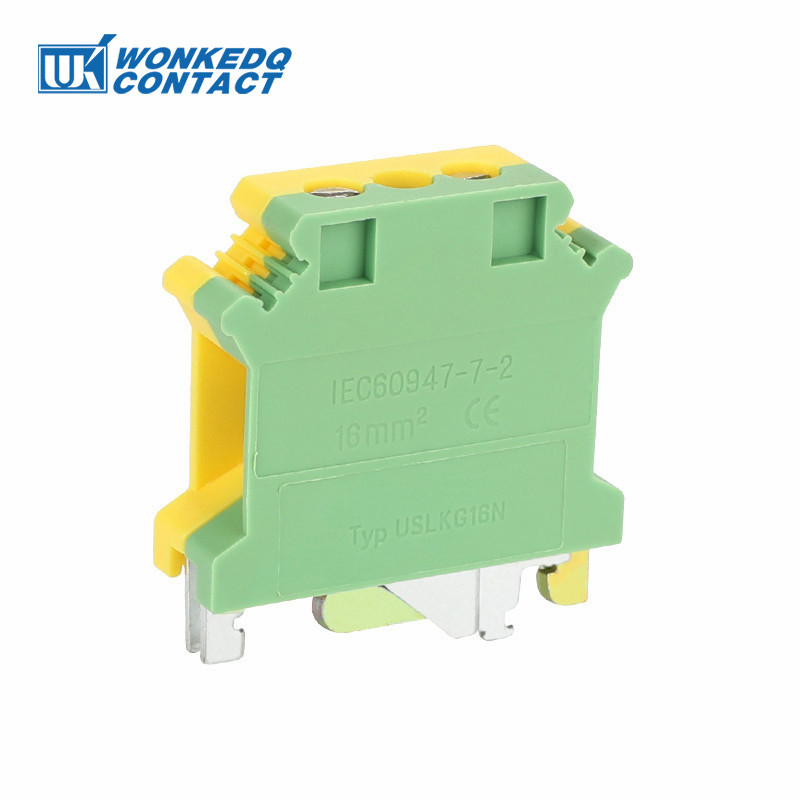 UISLKG16 SCREW INSTALLATION GROUND DIN RAIL TERMINAL BLOCK, UNIVERSAL ELECTRICAL CONNECTOR,