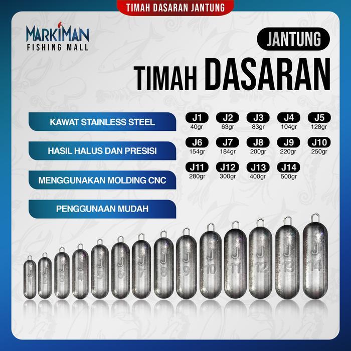 Cairomartt- Timah Pancing Jantung Markiman Timbel Kiloan Pemberat Pancing Timah Bandul