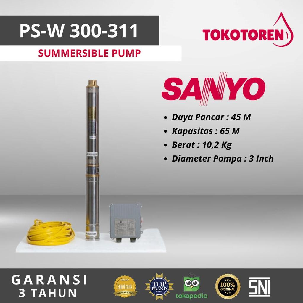 Pompa Air SANYO PS-W300-311 Original Pompa Celup Submersible 300 Watt