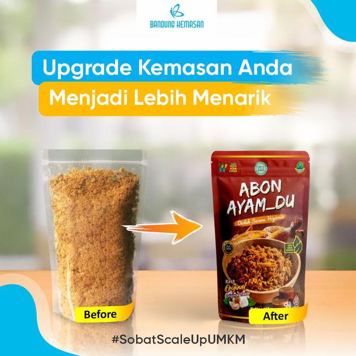 CUCI GUDANG 100 Pcs - Cetak Plastik Kemasan Standing Pouch Custom Makanan Ringan Kerupuk Krupuk