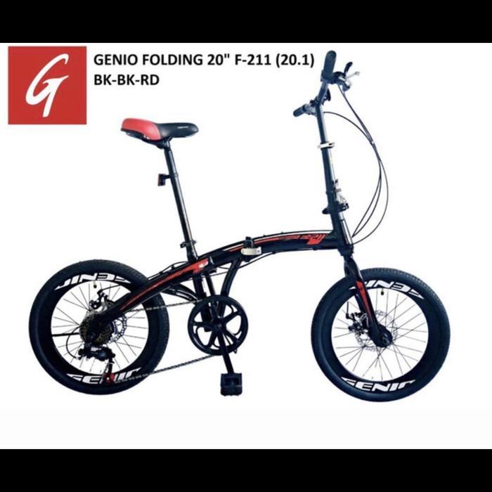 Sepeda Lipat Genio F211 by United 7 speed 20 inch Garansi Resmi SNI - Hitam