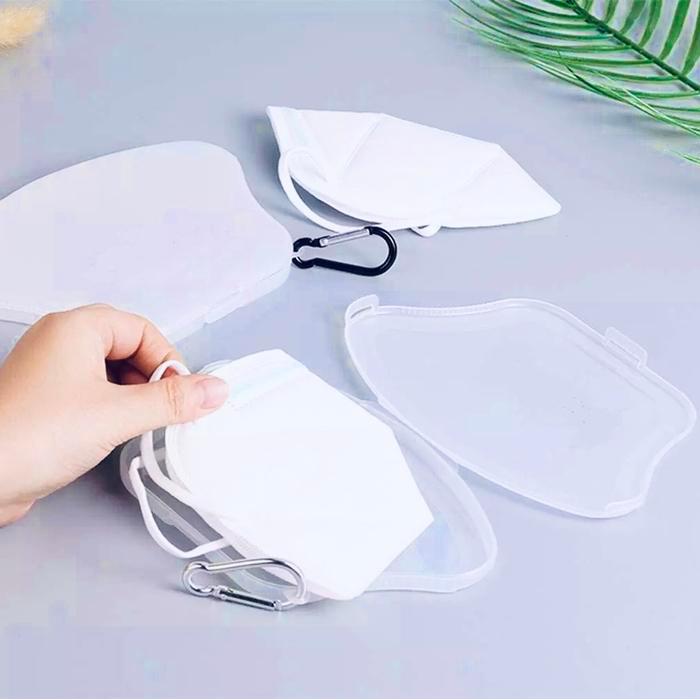 Kotak Masker Case Transparan Portable Kn95/N95/Kf94/Dll. Eco-Friendly Top Pp Plastik Putih