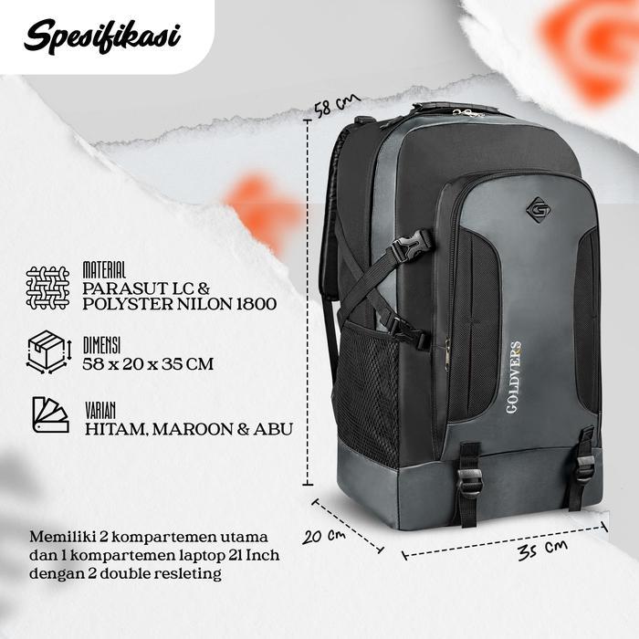 Eiger - Tas Ransel Gunung Carrier 60L Tas Ransel Jumbo Goldvers Original Pria