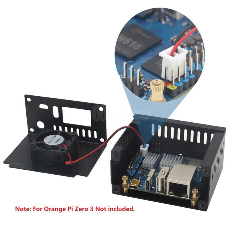 Metal Enclosure With Fan& Heatsink For Orange Pi Zero 3, Metal Case For Orange Pi Zero 3
