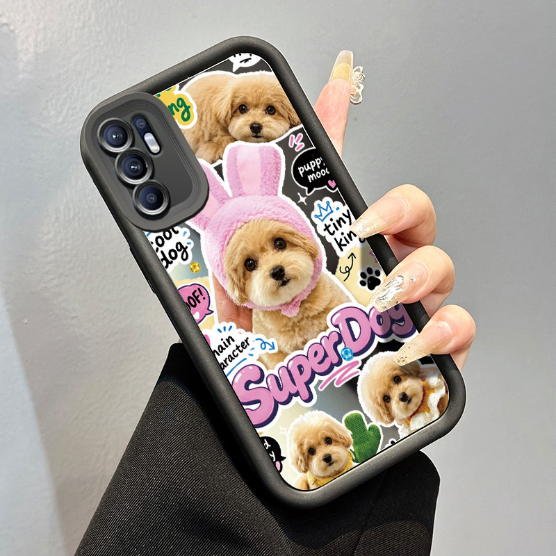 Casing Hp OPPO Reno 6 Case Casing pola Poodle Kesing Tahan sidik jari Kasing HP Cesing cermin model 