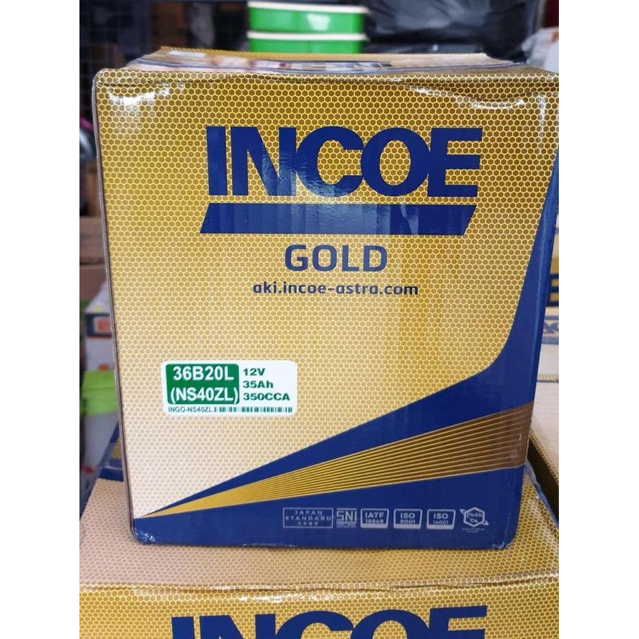 Aki Mobil Incoe Gold Ns40Zl Ns40 Zl 36B20R 36B20L 35Ah Basah Car