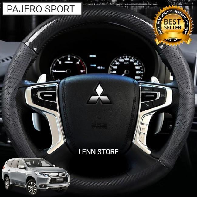 PROMO Cover Sarung Stir Carbon Mitsubishi PAJERO SPORT 2017 2018 2019 2020 READY