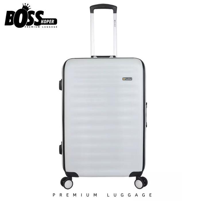 Koper 24 Inch PRESIDENT Hardcase Medium Size Tanpa Resleting/Zipper - Putih