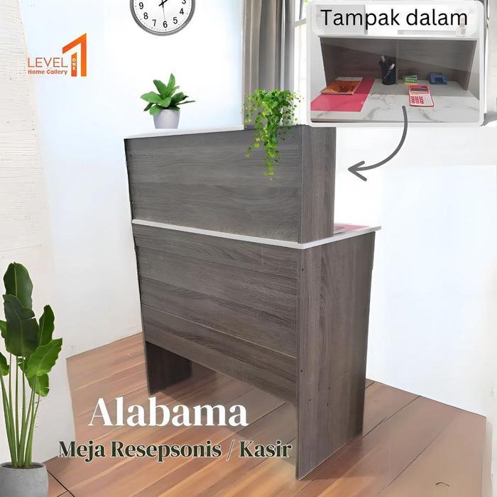Alabama Meja Kasir 80 X 40 Meja Resepsionis Meja Kantor Minimalis Estetik Multifungsi Dengan Drawer