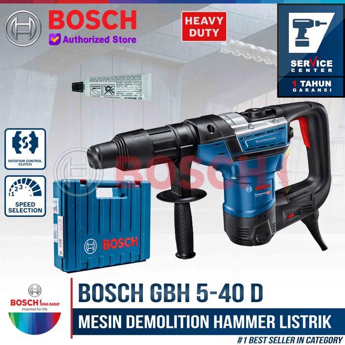 Bosch Demolition Hammer Listrik GBH 5-40 D 1100 Watt Mesin Bor Bobok