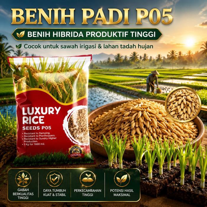 Gardenfarm - Benih Padi P05 1-10 Kg - Bibit Padi Unggul - Bibit Padi Sawah - Benih Padi Premium -