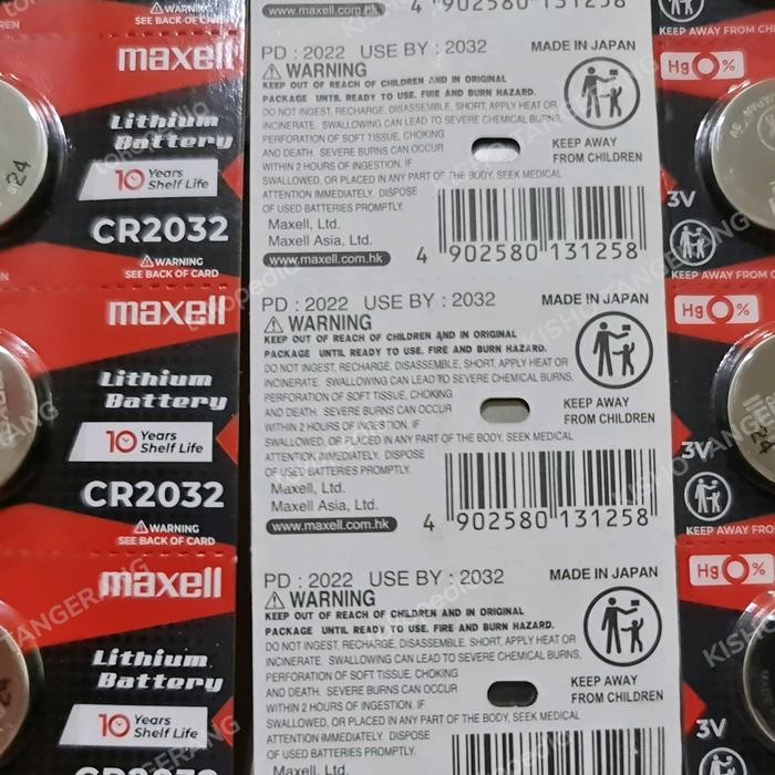 (Good) Baterai 3V Maxell CR2032 CR 2032 Original