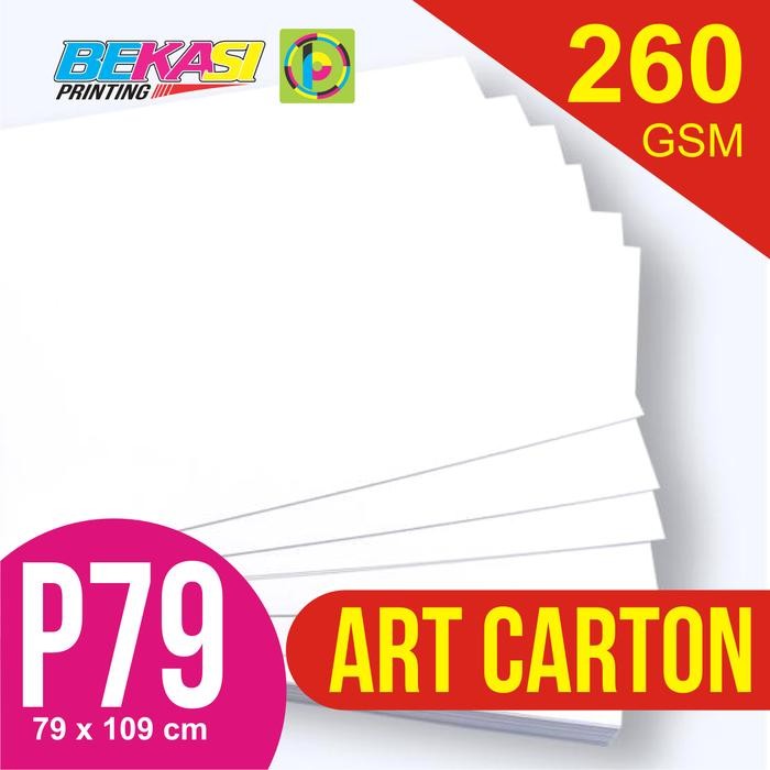 Terlaris 12 Lembar Kertas Art Carton 260 gram Plano 79 x 109 cm SALE