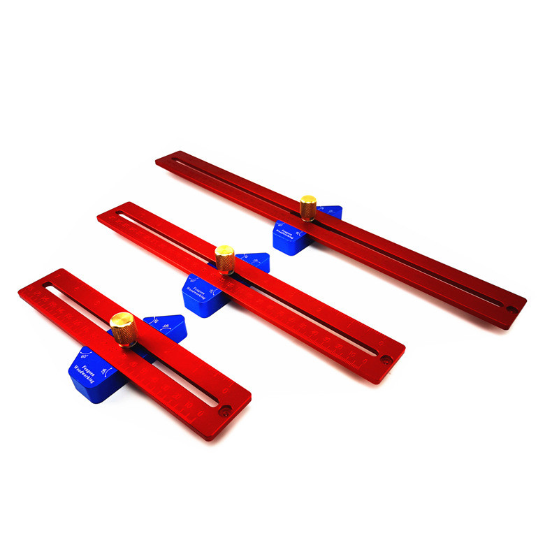Woodworking 45/90 degree Angle scriber ruler Hole ruler Aluminum alloy T-shaped mark ruler Measuring