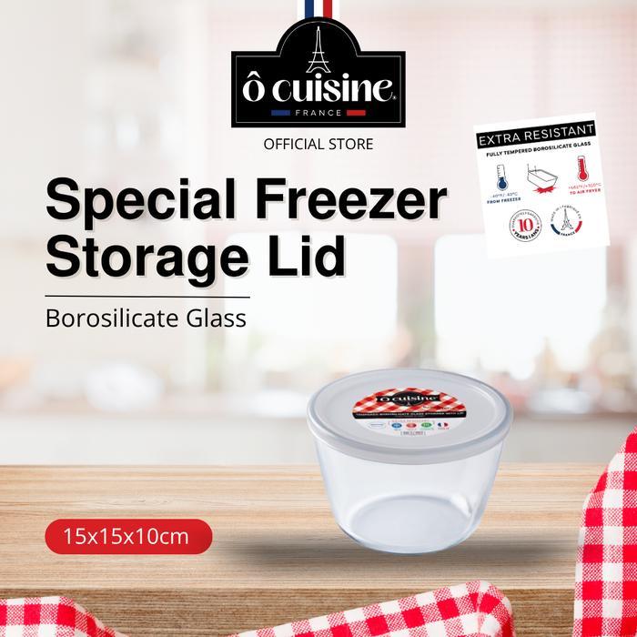 Loyang Kaca Ocuisine Storage - Bulat + Tututp 15X15x10cm (1.1L)