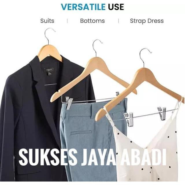 Gantungan Baju / Hanger Kayu Jepit (Dewasa)