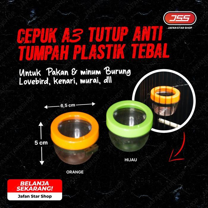 Cangkir MEG 2 Pcs Cepuk Wadah Makan Minum Burung Kenari Love Bird Murar Jalak dll