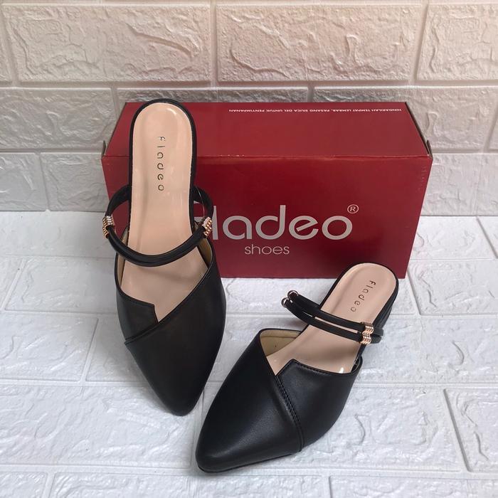 Sandal Selop Wanita Fladeo Heels 3Cm Hl Shoes Pesta Kondangan