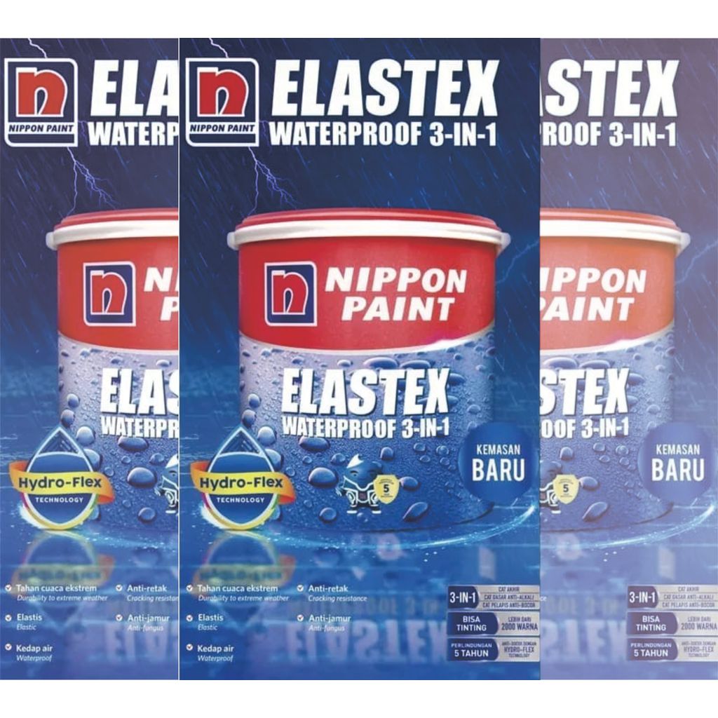 ELASTEX 5KG CAT TEMBOK GENTENG SENG WATERPROF EXTERIOR INTERIOR CAT ANTI BOCOR NIPPON ELASTEX