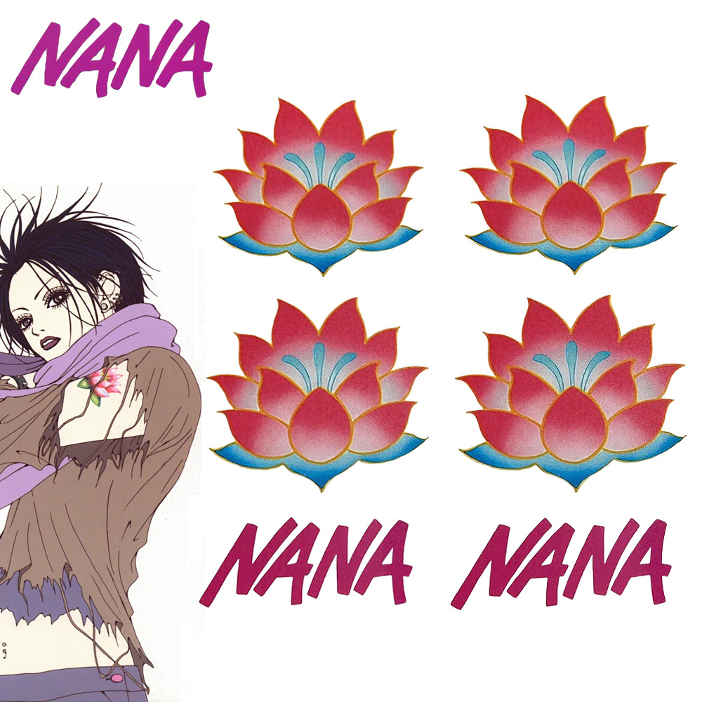 Anime Nana Oosaki Nana Cosplay Tattooing Lotus Flower Waterproof Fake Tattoo Halloween Masquerade