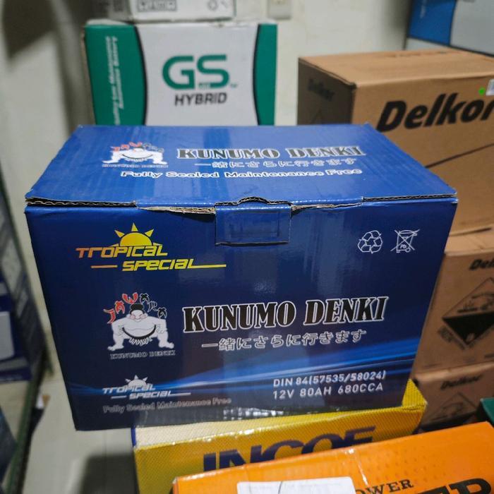 Aki Baterai Kering Kunumo Denki 57535/Din84 Ln3 Reborn Diesel Mercy 80Ah Garansi 1 Tahun