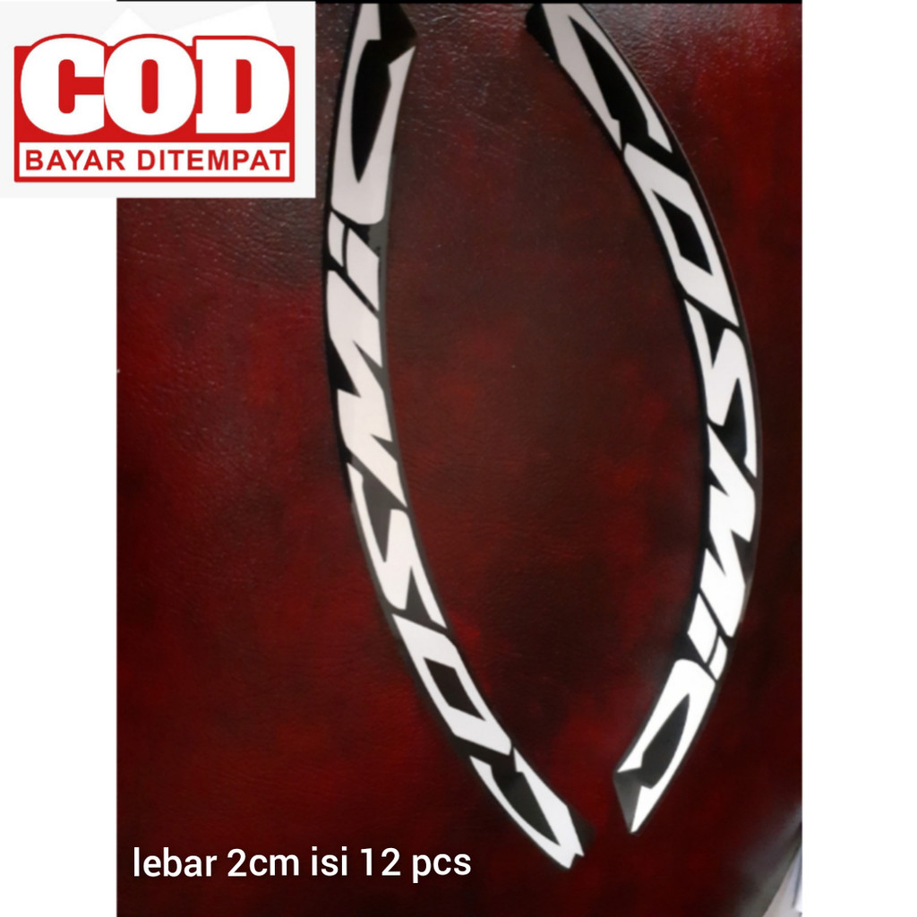 Bisa cod stiker decal rims cozmic untuk 2 pelek lebar 2cm isi 12 pcs stiker velg pelek rims sepeda s