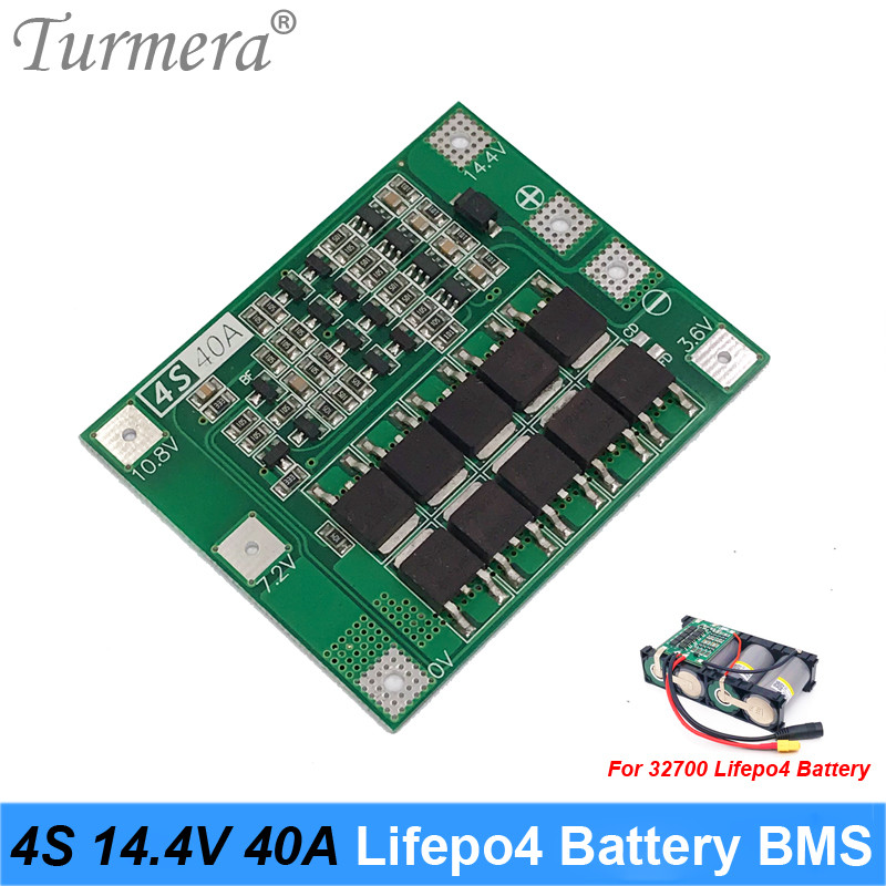 Turmera 4S 40A 12.8V 14.4V 32650 32700 Lifepo4 Battery BMS for